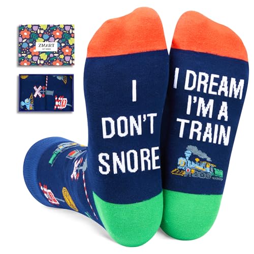Zmart Funny Socks Train Socks Men Funny Railroad Socks for Men, Funny Gifts Train Gifts Men Adults Gifts for Train Lovers Railroad Gifts for Men