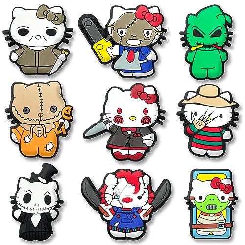 Halloween Cartoon Shoe Charms for Clog Slides Sandals, Horror Cartoon Shoe Accessories for Kid Boy Girl Party Favor (Colorful)