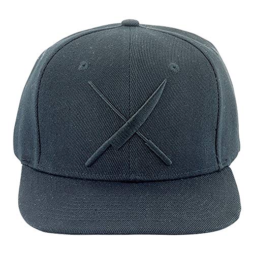 Mercer Culinary Unisex Adult Raised Black Logo Cap, Black W/Large Black Logo