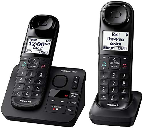 Panasonic KX-TGL432B Dect 6.0 2-Handset Landline Telephone, Black (Renewed)