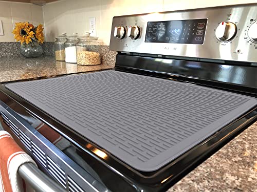 Silicone Stove Top Covers for Electric Stove - 28' x 20' Stovetop Cover,Stove Mat Protector, Extra-Large Silicone Dish Drying Mat XL for Kitchen, Glass Top Stove Cover, Heat Resistant Mat