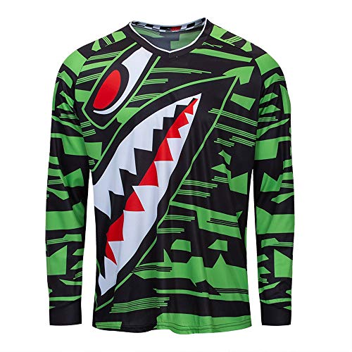 JPOJPO Men's Cycling Jersey MTB T Shirt Long Sleeve Mountain Bike Motorcycle Bicycle Clothes Anti-UV XXL