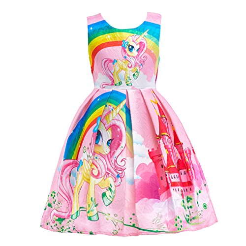 Dressy Daisy Little Girls Unicorn Pony Birthday Party Fancy Dress Up Clothes Costume Size 5 Pink 127