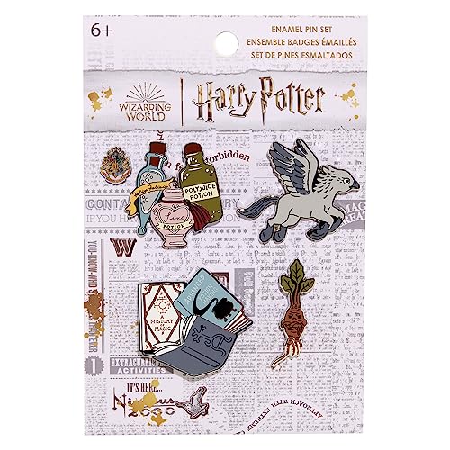 Loungefly Harry Potter: Hogwarts School of Witchcraft and Wizardry 4-Piece Pin Set, Amazon Exclusive