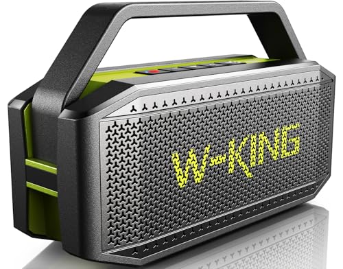 W-KING Portable Loud Bluetooth Speakers with Subwoofer, (100W Peak) 60W Outdoor Speaker Bluetooth Wireless Waterproof Speaker, Deep Bass/V5.0/40H Play/Power Bank/TF Card/AUX/EQ, Large for Party, Home