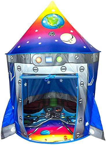 Rocket Ship Play Tent for Kids | Spaceship Toys and Forts for Boys and Girls | Imaginative Indoor and Active Outdoor Play, Games & Gifts