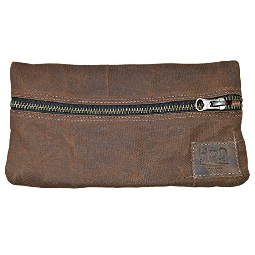 Hide & Drink, Travel Kit Bag, Pouch Holder, Secure Fit, Cord Storage G Pen Soft Travel Bag, Waxed Canvas, Handmade, Honey Bourbon