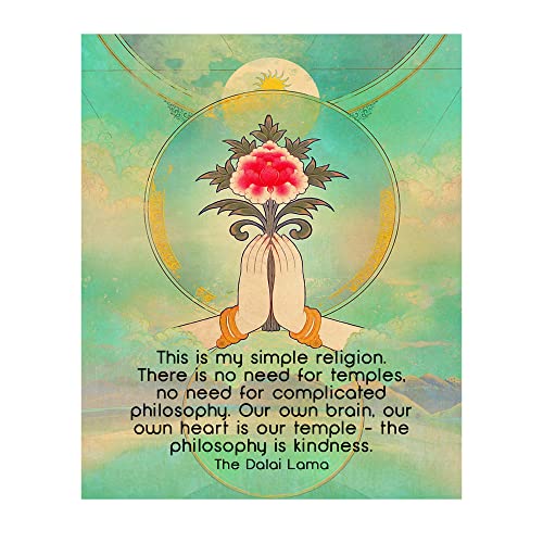This Is My Simple Religion - Spiritual Buddhist Inspirational Wall Art, Dalai Lama, Motivational Wall Decor Print For Living Room Decor, Zen Home Decor, Office Decor or Bedroom Decor, Unframed - 8x10