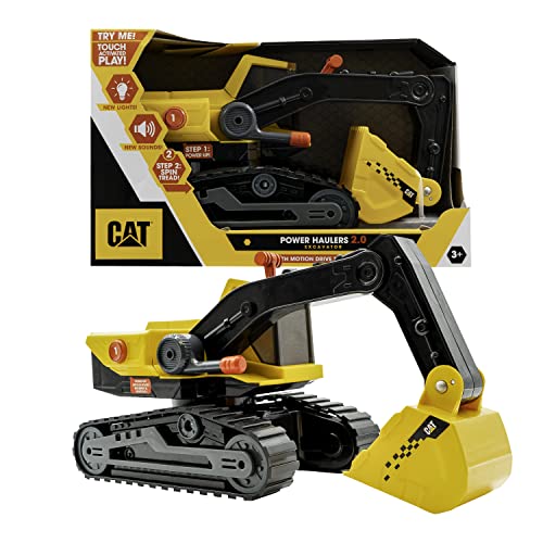 CatToysOfficial, CAT Construction 11.5' Power Haulers 2.0 Excavator, Lights and Sounds, Ages 3 and up