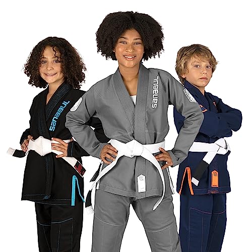 Sanabul Future Legends BJJ Gi for Children and Youth | Kids Brazilian Jiu Jitsu Gi | Includes Free White BJJ Belt (SILVER/WHITE, K4)