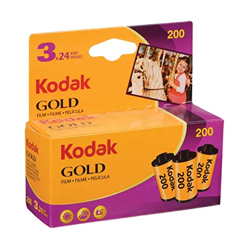 KODAK 6033971 Gold 200 Film (Purple/Yellow) - 3 Rolls - 24 Exposures Per Roll