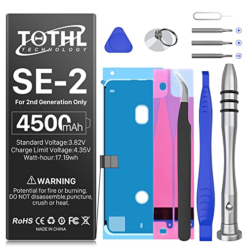 Battery for iPhone SE, 2020 2nd Gen New 0 Cycle Higher Capacity Battery Replacement for iPhone SE (A2275 A2296 A2298) with Professional Repair Tools Kits (Not for iPhone SE 1st Gen)