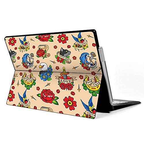 IT'S A SKIN Microsoft Surface Pro 6 (fits Most Older Models) Decal Vinyl Wrap | Tattoo Ink Love Flash Flower
