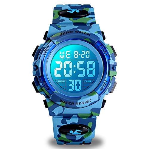cofuo Boys Watches Ages 4-15, Kids Camouflage Digital Sports Waterproof Outdoor Analog Electronic Watches with Alarm Stopwatch, Children Birthday Presents Gifts Toys for Age 4-12 Year Old Boys Girls