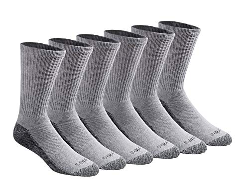 Dickies Men's Dri-Tech Legacy Moisture Control Crew Socks Multipack, Grey (6 Pairs), X-Large