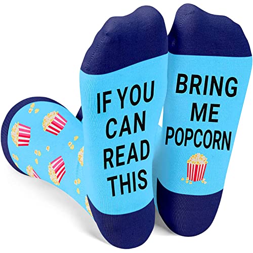 HAPPYPOP Funny Popcorn Socks for Men, Novelty Popcorn Gift Popcorn Lovers Gift, Movie Socks