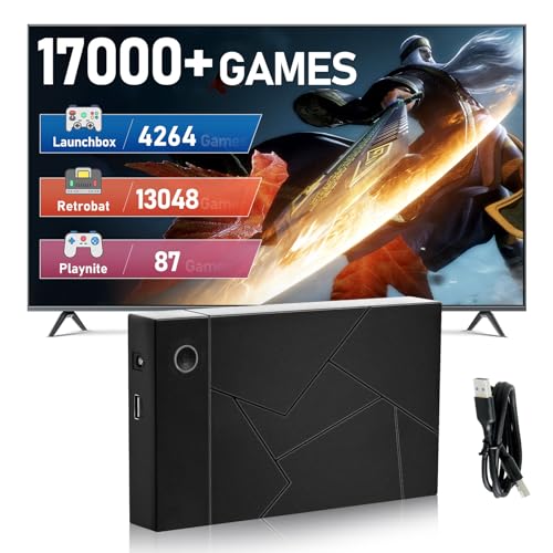 3T Retro Gaming Hard Drive Store 17000+ Video Games, Retro Game Console HDD Plug and Play for PC, Compatible with Retrobat/Launchbox/Playnite, 39 Emulators, 87 AAA PC Games, Support Windows 8.1/10/11