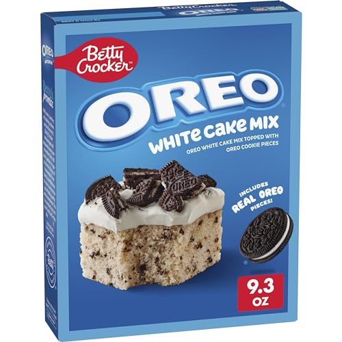 Betty Crocker OREO White Cake Mix, White Cake Baking Mix With OREO Cookie Pieces, 9.3 oz