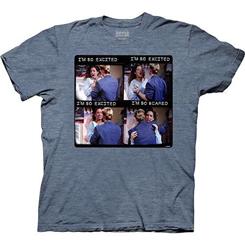 Ripple Junction Saved by The Bell I'm So Excited Adult Crew Neck T-Shirt Large HeatherLTBlue