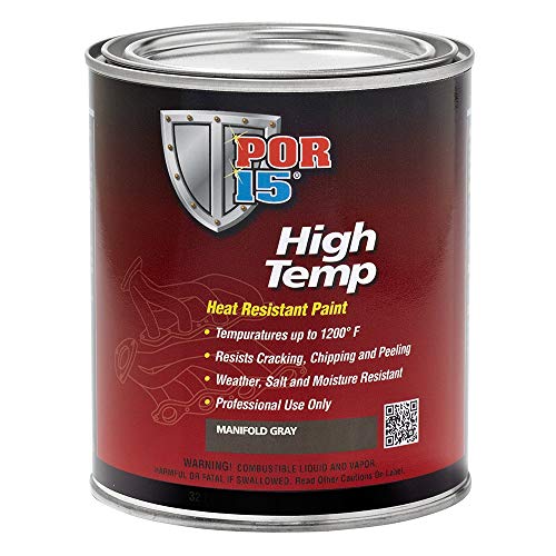 POR-15 High Temperature Paint, High Heat Resistant Paint, Weather and Moisture Resistant, 32 Fluid Ounces, Aluminum