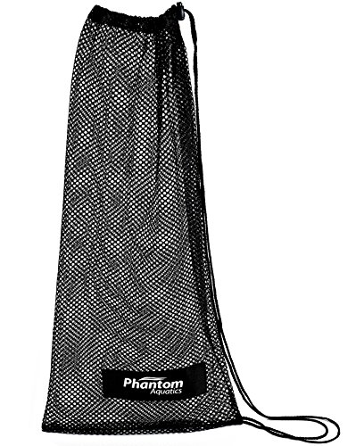 Phantom Aquatics Rapido Boutique Collection Mask Fin Snorkel Net Bag, Ideal for Swim and Snorkeling Gear Bag (Black, Basic)