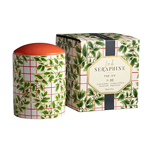 L’or de Seraphine The Ivy Scented Candle - Essential Oil Candle for Home, Notes of Orchid, Lily, and Moss, Sustainable Palm Wax, Clean, Long Lasting, Paraben-Free, 6.4oz