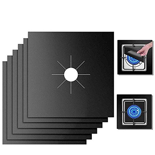 10 Pack Stove Burner Covers Double Thickness Reusable Non-Stick Heat-Resistant Gas Range Protectors for Kitchen and Easy to Clean（Black）