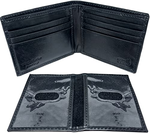 Paul and Taylor Men's BiFold RFID Protected, Genuine Leather Wallet With Pull Out Double ID, 7 Credit Card Slots, 2 Hidden Pockets, Divided Currency Compartment & Key Holder #206 (Black)