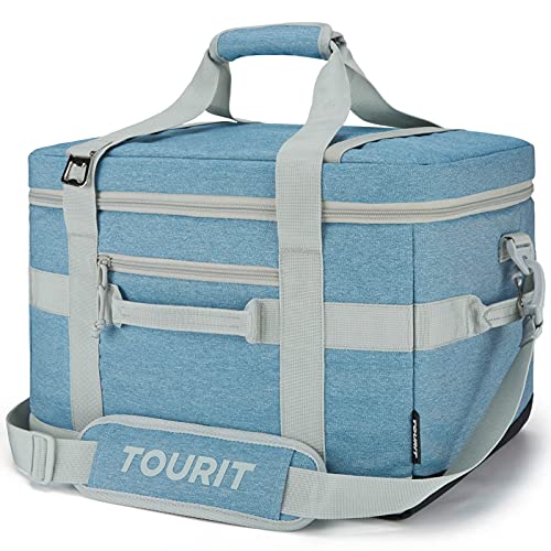 TOURIT Cooler Bag 48-Can Insulated Soft Cooler Large Collapsible Cooler Bag 32L Lunch Coolers for Picnic, Beach, Work, Trip, Light Blue