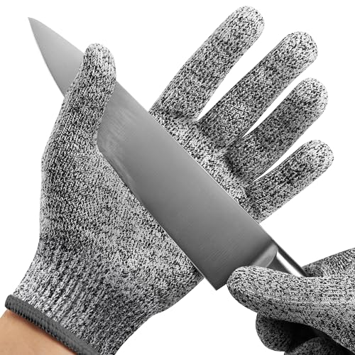 NoCry Premium Cut Resistant Gloves Food Grade — Level 5 Protection; Ambidextrous; Machine Washable; Superior Comfort and Dexterity; Lightweight Protective Gloves; Complimentary eBook