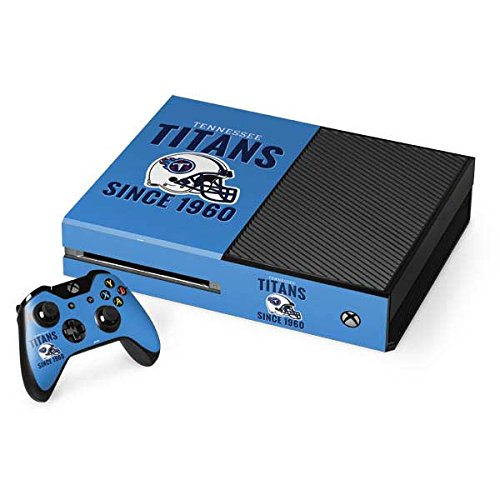 Skinit Decal Gaming Skin Compatible with Xbox One Console and Controller Bundle - Officially Licensed NFL Tennessee Titans Helmet Design