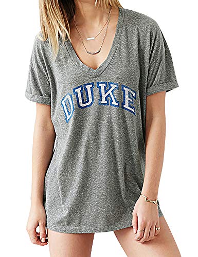 FV RELAY Women's Duke Loose Tops Short Sleeve V-Neck Casual T Shirt (S) Gray