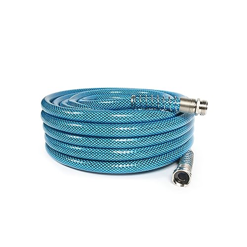 Camco TastePURE 50-Foot Premium Drinking Water Hose | Features a Heavy-Duty Reinforced PVC Construction, Machined Fittings with Strain Relief Ends, and has a 5/8-Inch Inside Diameter (21009)
