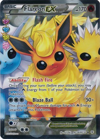 Pokemon - Flareon-EX (RC28) - Generations - Holo