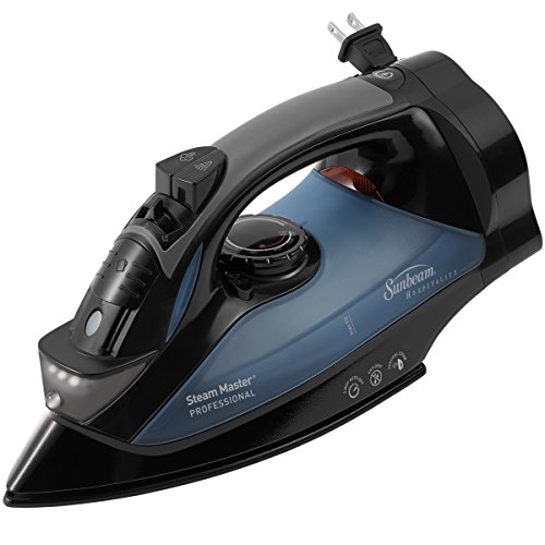 Sunbeam 4275-200 GreenSense SteamMaster Full Size Professional Iron with Retractable Cord and ClearView, Black