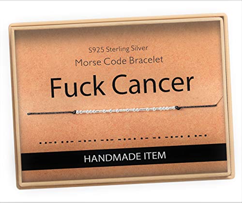 Cancer Gifts for Women Cancer Survivor Bracelet for Women Chemo Cancer Patient Gifts for Cancer Patients Fuck Cancer Morse Code Bracelet for Women