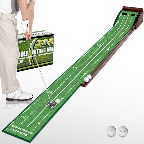 Putting Green Putting mat for Indoor Golf Putting Mat - Outdoor Putting Green with Ball Return 2.5in & 3.5in Holes, Putting matt for Golf Practice,Portable and Easy to Clean,Great Gift for Men & Women