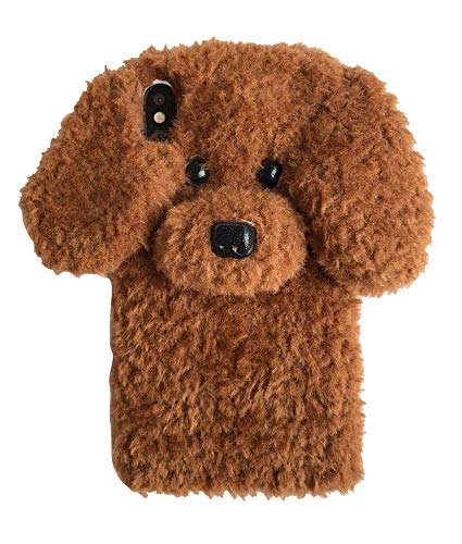 UnnFiko Super Cute Teddy Dog Fluffy Fur Case Compatible with iPhone 7 Plus/iPhone 8 Plus, Fuzzy Furry Warm Plush Soft TPU Winter Case Protective Covers (Teddy Brown, iPhone 7 Plus / 8 Plus)
