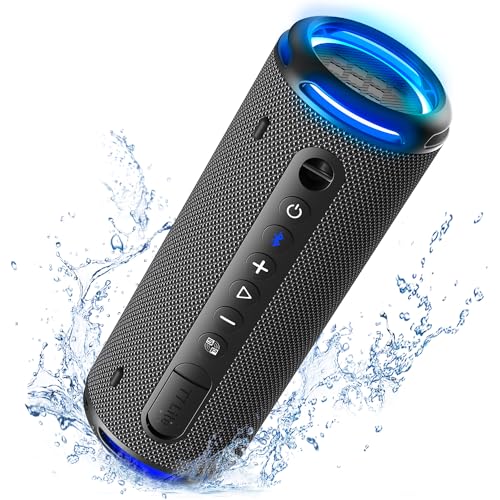 Tronsmart T7 Lite 24W Portable Bluetooth Speaker, Enhanced Bass, Rainbow Light Show, 24H Playtime, IPX7 Waterproof, Wireless Stereo Pairing, Bluetooth 5.3, for Home Outdoor Travel (Black)