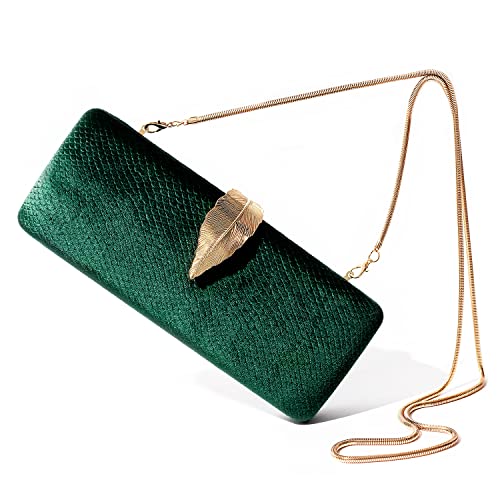 Before & Ever Evening Clutch - Long Emerald Green Purses for Women Wedding - Clutch Handbags Formal Crossbody Bag