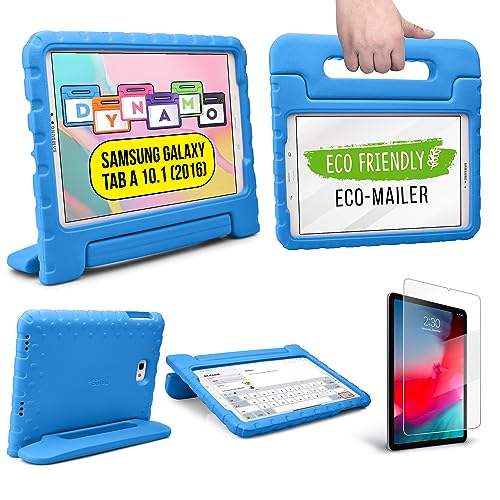 Cooper Dynamo [Rugged Kids Case] Protective Case for Samsung Tab A 10.1 (2016) T580 T585 only | Child Proof Cover with Stand, Handle, Screen Protector (Blue) NOT FIT with P580 P585 and 2019 Released