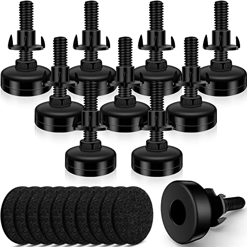 Holimax 10 Set Adjustable Furniture Leveling Feet, Adjustable Leg Levelers for Cabinets Sofa Tables Chairs Raiser, Heavy Duty Height Adjuster Furniture Levelers Foot with T- Nut Kit 3/8”-16 Thread