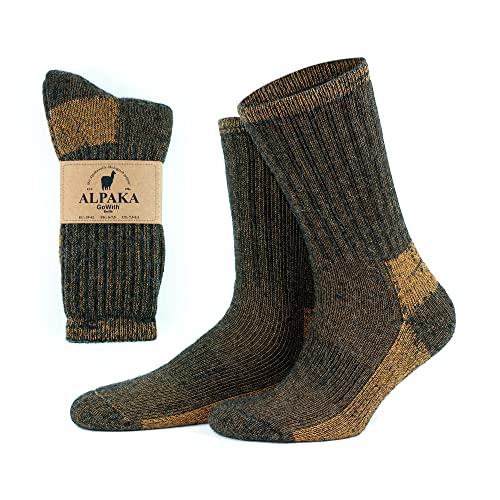 GoWith 1 Pair Alpaca Wool Socks for Men/Women, Norwegian Warm Winter Socks, Thermal Crew Merino Boot Socks, Unisex Heated Socks, Model: 6006