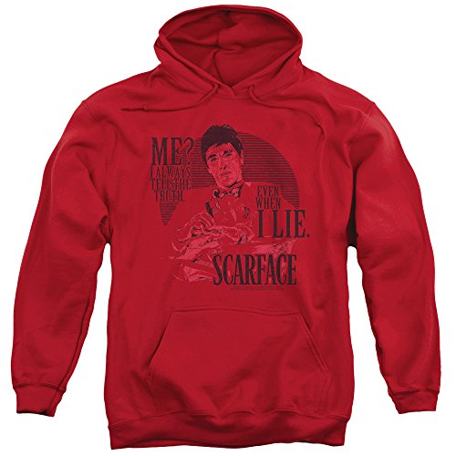 Scarface Al Pacino Drug Crime Drama Movie Always Tell Truth Adult Hoodie Red