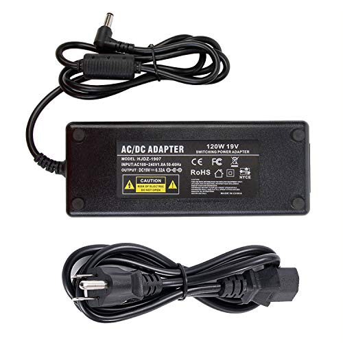 19V 6.32A Power Supply, 19V 6.32A 120W AC Adapter Charger ADP-120ZB BB for ASUS FX504 UX510UW N56J N56VM N56VZ N750 GL502 Q550LF N550JV F554LA