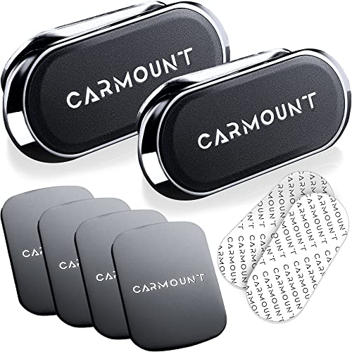 CARMOUNT 2 Pack F1 Magnetic Phone Holder for Car Dashboard – Phone Mount/Holder [2024 Upgraded] – Strong 8X N52 Magnets, Adjustable Easy Access 30° Tilt & 360° Rotation, Works with All Smartphones