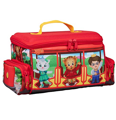 Daniel Tiger's Neighborhood- Insulated Durable Lunch Bag Tote for Kids, Reusable Heavy Duty Lunch Box w Handle and Mesh Pocket for Back to School - Trolley with Friends