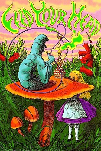 RhythmHound Laminated Alice in Wonderland Feed Your Head Caterpillar Poster 24 x 36