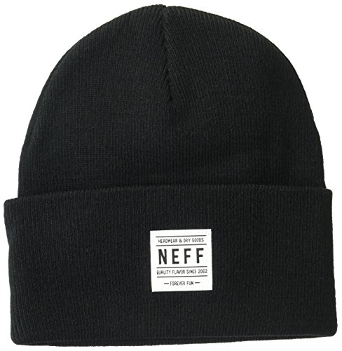 neff Adult's Lawrence Beanie Hat Unisex Fold Cuffed, Black, One Size
