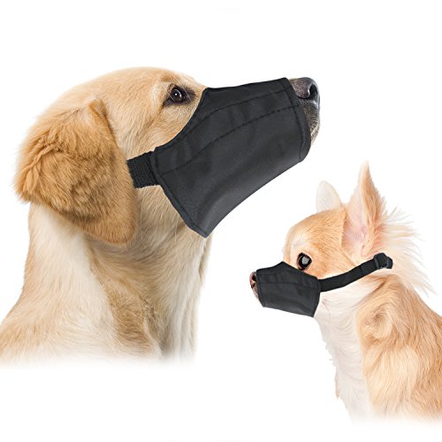 Downtown Pet Supply - Quick-Fit Dog Muzzle for Grooming - Pet Care & Dog Grooming Supplies - Soft Nylon Muzzle with Safety Buckle - Size 3 - Muzzle for Medium Sized Dog